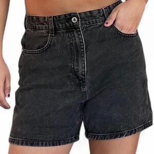 Zara High Waisted Black Denim Jean Shorts Size 4